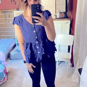 SOLD - Peplum layered blouse